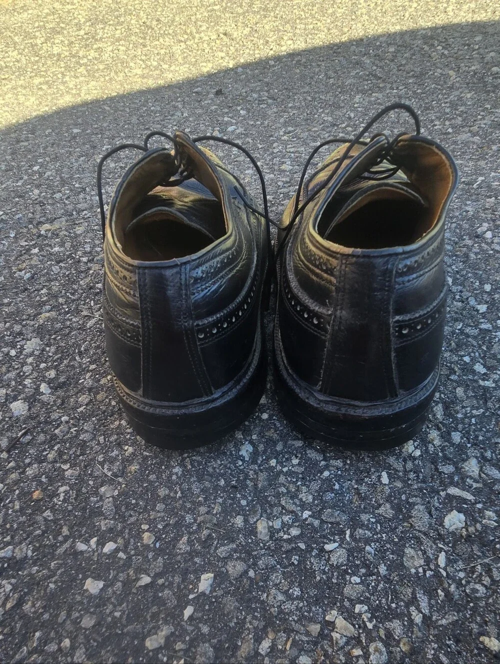 Florsheim Imperial Kenmoor Vintage Black Pebble Grain Longwing Shoes 11.5 D